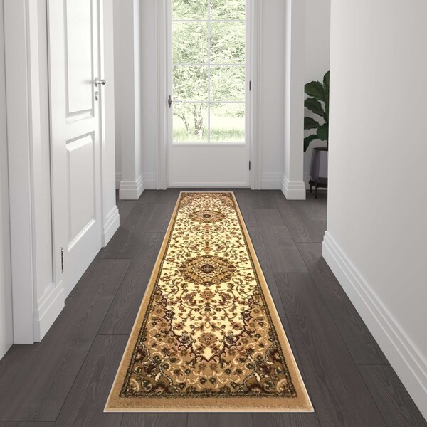 Flash Furniture Ivory 2' x 7' Traditional Persian Style Area Rug NR-RG10-27-IV-GG - main